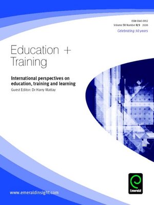 cover image of Education + Training, Volume 50, Issue 8 & 9
